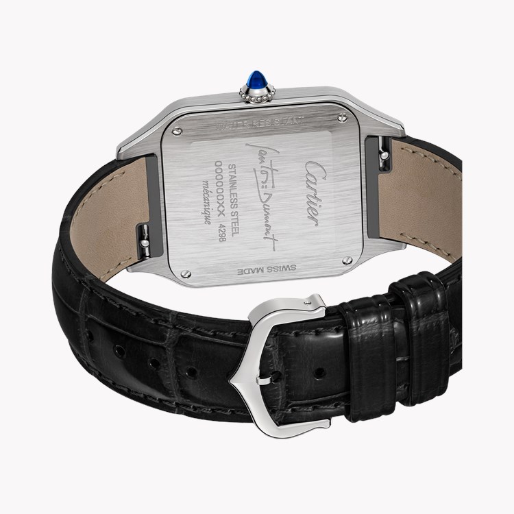 Cartier Santos-Dumont de Cartier Large, Black Dial, Roman Numerals_3