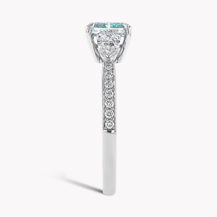Masterpiece 1.12ct South African Fancy Intense Blue-Green Diamond Ring Cushion modern cut, Claw set_4