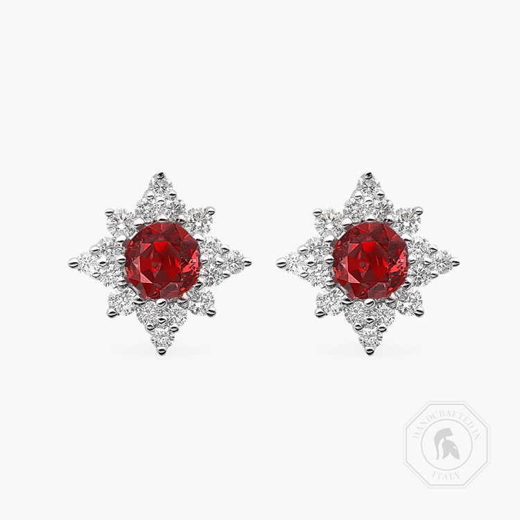 Star Struck Ruby Stud Earrings Brilliant cut, Claw set_1
