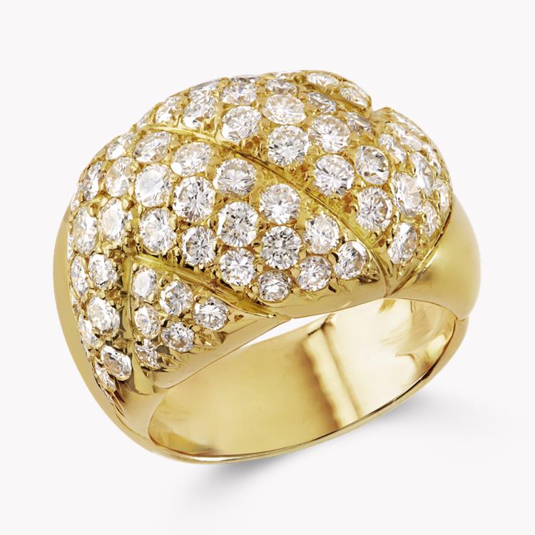 1960's Day Van Cleef & Arpels Diamond Ring 4.00CT in Yellow Gold Brilliant Cut Diamond Bombé Ring_1