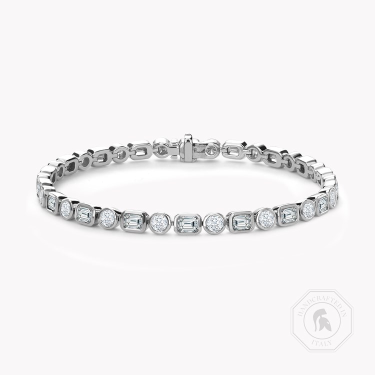Emerald Cut and Brilliant Cut Diamond Bracelet Emerald Cut, Brilliant Cut, Rubover Set_1