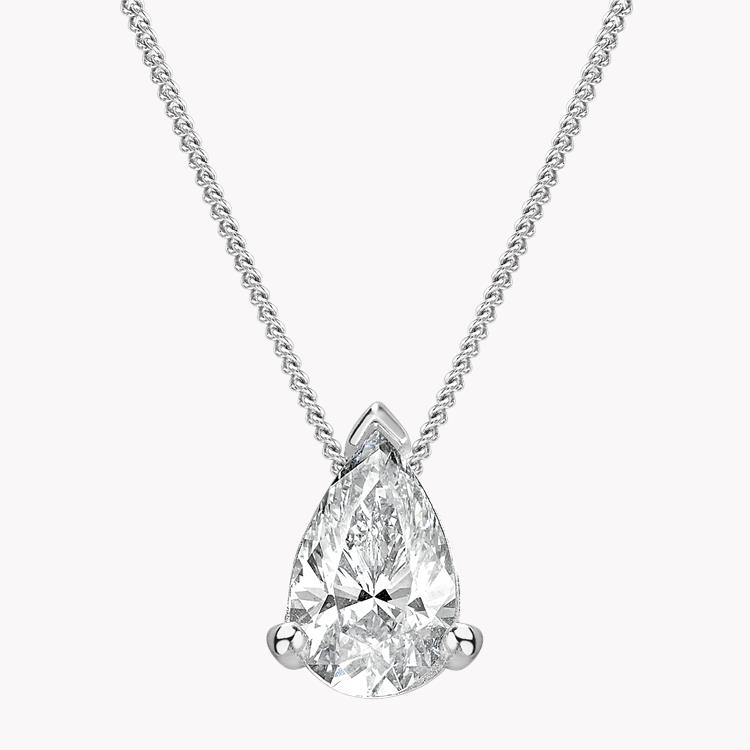 Pear Shape Diamond Pendant 1.51CT in 18CT White Gold Pear Shape, Claw Set_1