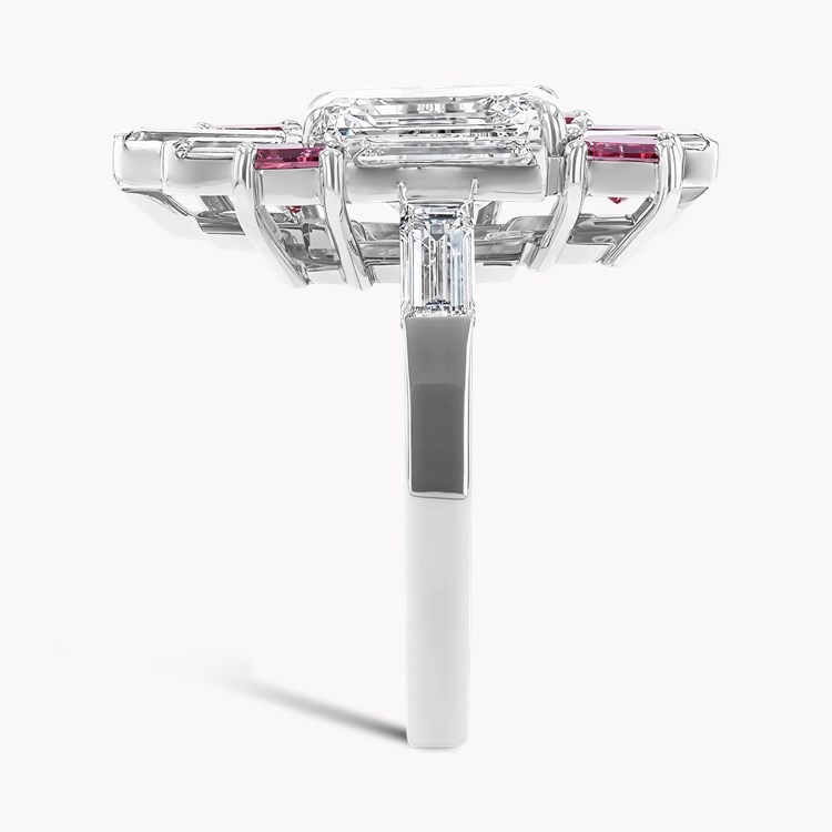 Masterpiece Mosaic 3.01ct Diamond and Fancy Vivid Pink Diamond Ring Emerald Cut, Claw Set_4