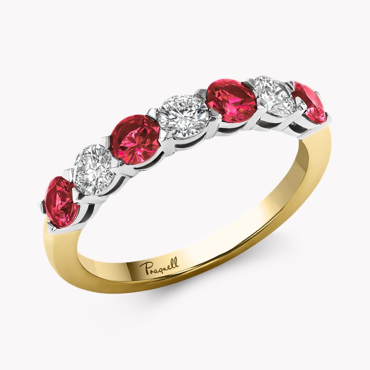 Diamond and Ruby Eternity Ring Brilliant cut, Claw set_1