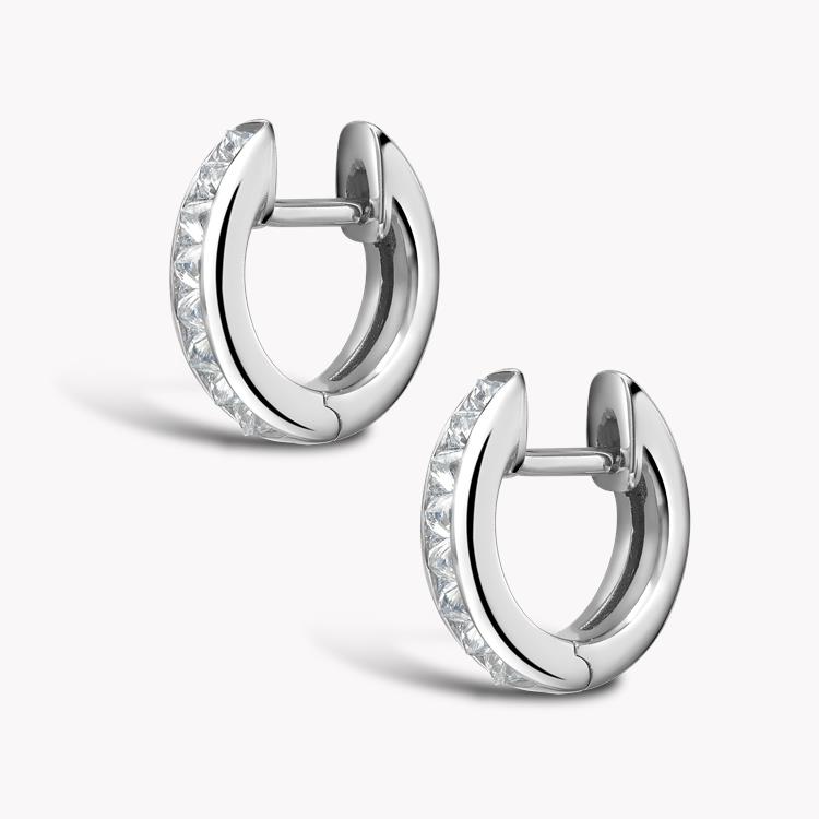 RockChic Diamond Hoop Earrings 0.33CT in White Gold Princess Cut, Channel Set_2