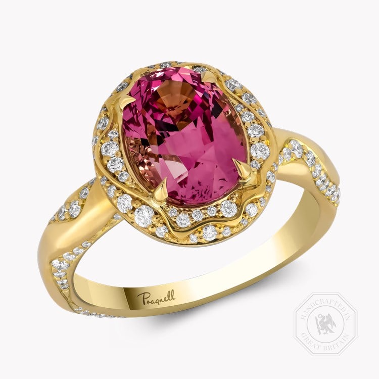 Oval Cut 3.59ct Kitulo Garnet and Diamond Ring Oval Cut, Claw Set_1