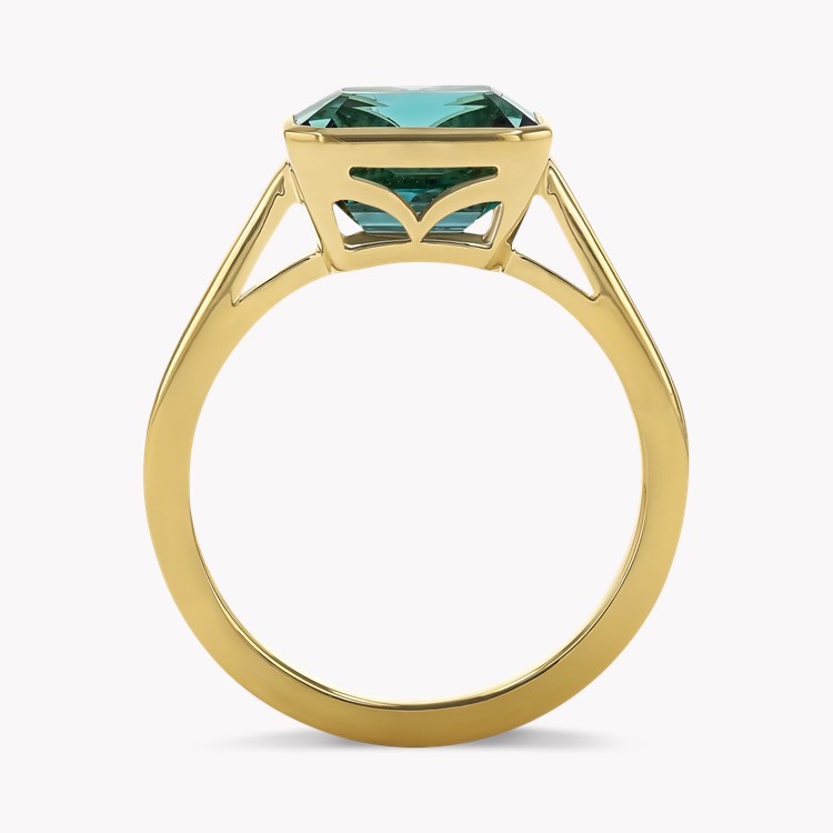 Kingdom Emerald Cut 3.00ct Namibian Tourmaline Ring Emerald Cut, Rubover Set_3