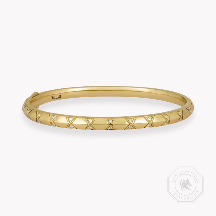 Origins Small Diamond Set Bangle    in 18ct Yellow Gold