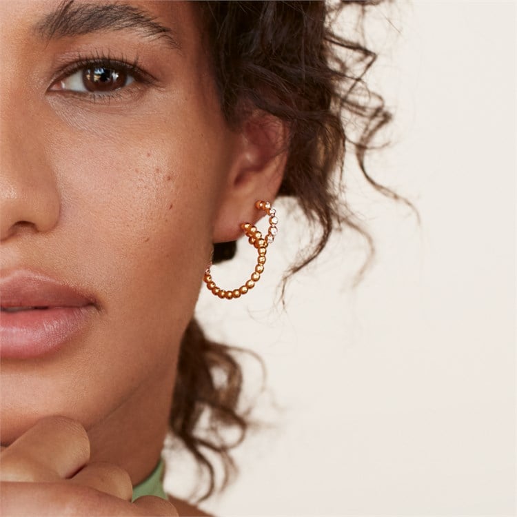 Bohemia Diamond Hoop Earrings Brilliant Cut, Rubover Set_10