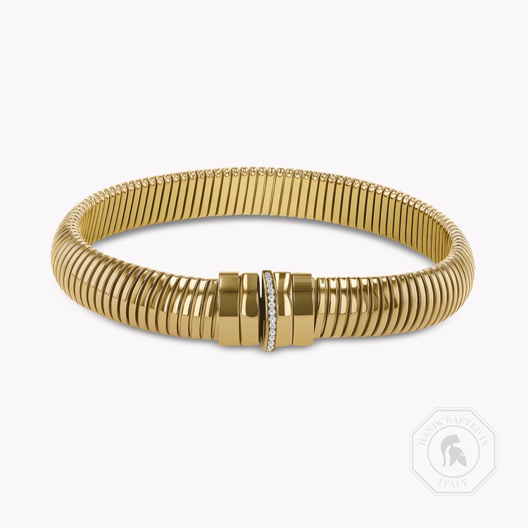 Fine Lines Half Round Shape Bracelet   0.06ct in 18ct Yellow Gold