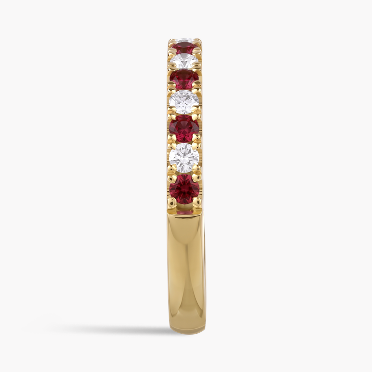 Brilliant Cut Ruby and Diamond Half Eternity Ring Brilliant cut, Claw set_4