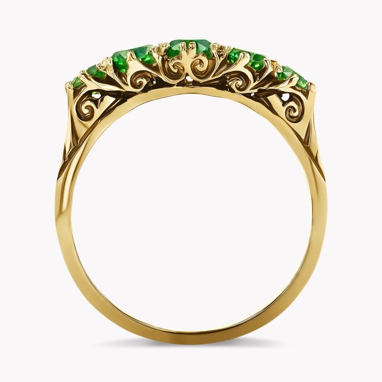 Demantoid Garnet Five Stone Ring Old Cut, Claw Set_3