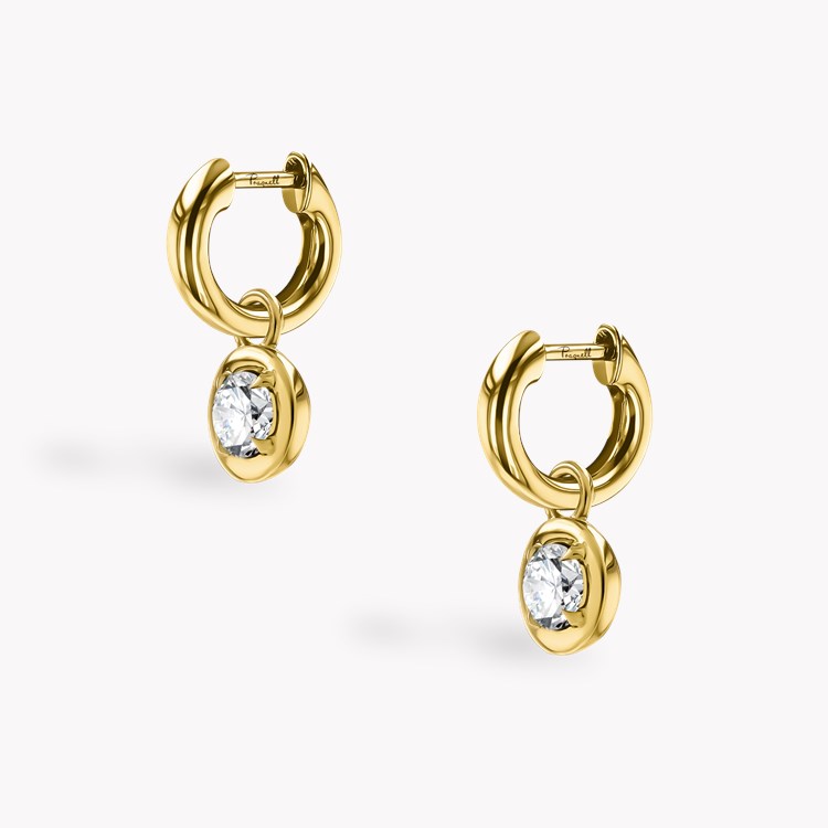 Skimming Stone 1.00ct Botswana Diamond Drop Hoop Earrings Brilliant cut, Claw set_3
