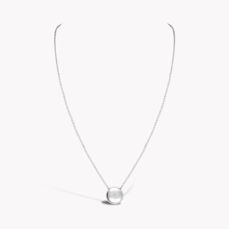 Flat Button Pendant in 18CT White Gold _2