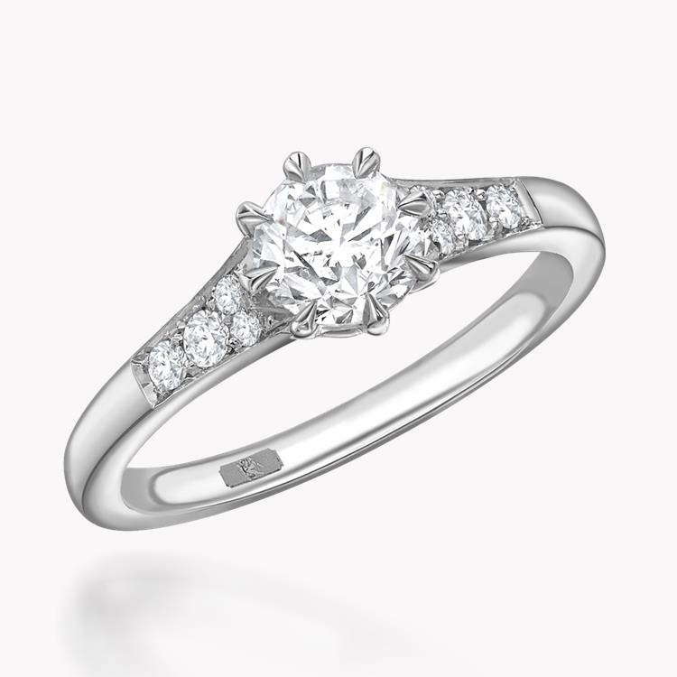 Antrobus Diamond Ring 0.70CT in Platinum Brilliant Cut, Solitaire, Diamond Shoulders_1