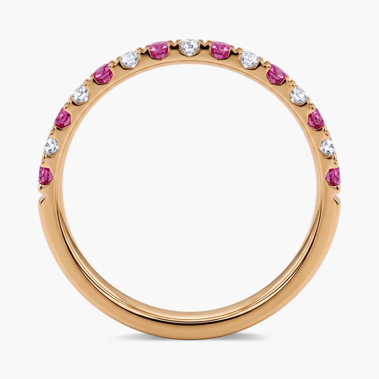 Brilliant Cut Pink Sapphire and Diamond Half Eternity Ring Brilliant cut, Claw set_3