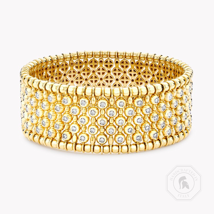 Bohemia Diamond Wide Bangle Brilliant Cut, Rub Over Set_1
