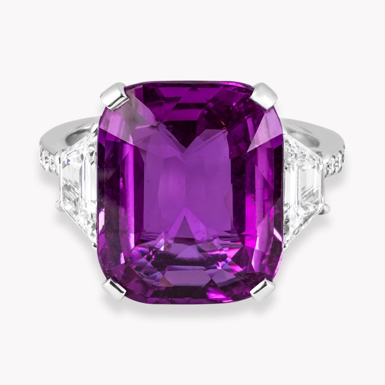 Masterpiece 10.11ct Madagascan Sapphire and Diamond Ring Modern Cushion Cut, Claw Set_2