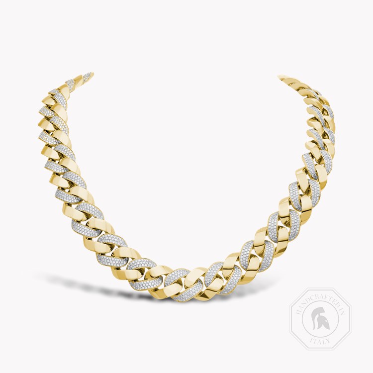 Cuba Small Chain Diamond Necklace Brilliant Cut, Pavé Set_1