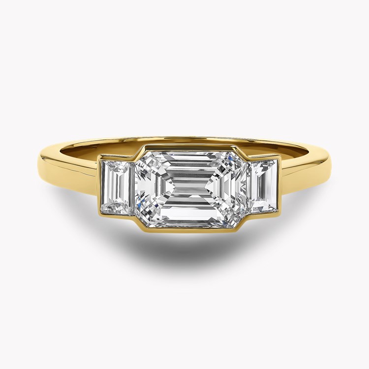 Kingdom 1.38ct Diamond Three Stone Ring Emerald Cut, Rubover Set_2