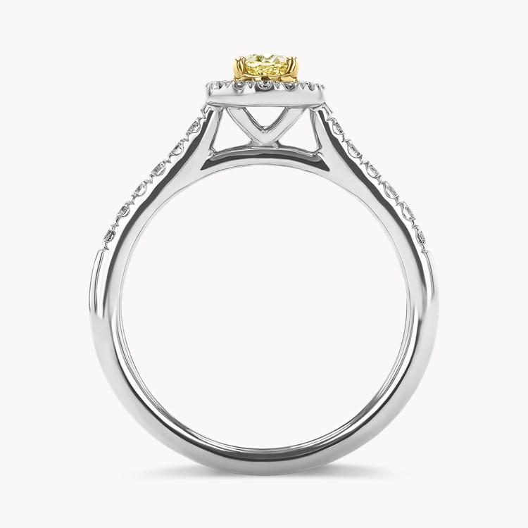 Celestial 0.73ct Fancy Light Yellow Diamond Cluster Ring Oval Cut, Claw Set_3