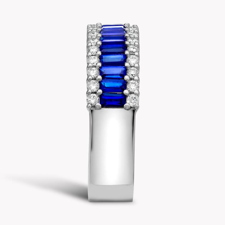 Sapphire and Diamond Eternity Ring Baguette Cut, Brilliant Cut, Claw Set_4