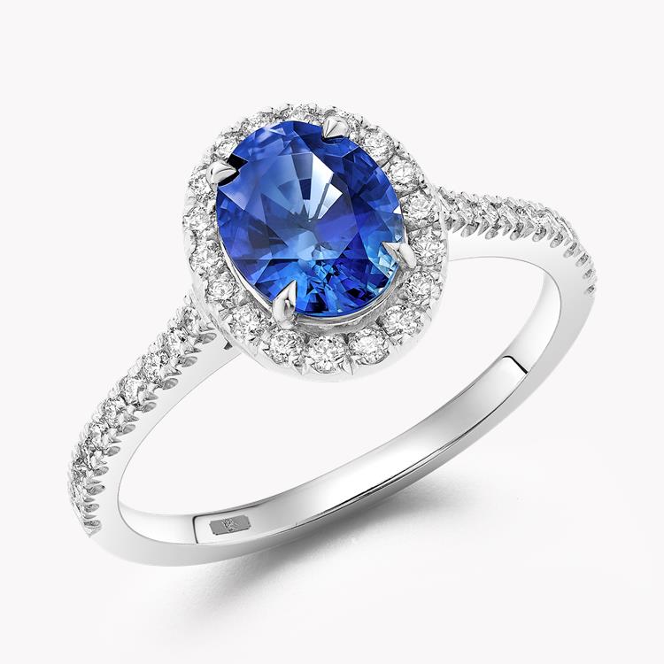 Oval Cut Sapphire and Diamond Ring 1.60CT in Platinum Oval Cut, Claw Set_1