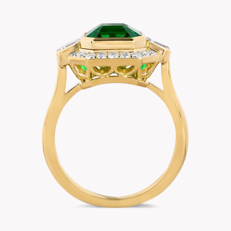 Octagonal Cut 2.37ct Zambian Emerald and Diamond Ring Octagonal Cut, Rubover Set_3