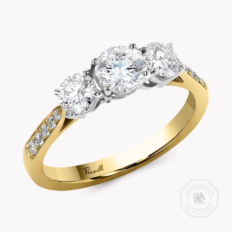 Duchess 1.00ct Diamond Three Stone Ring   in 18ct Yellow Gold and Platinum