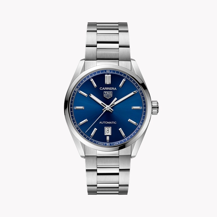Tag Heuer Carrera Date 39mm, Blue Dial, Baton Numerals_1