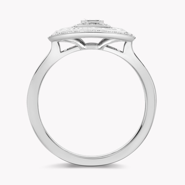 Carre cut Diamond Ripple Ring Carre Cut. Four Claw Set_3