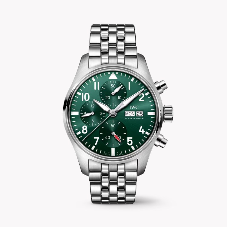 IWC Pilot's Chronograph 41 41mm, Green Dial, Arabic Numerals_1