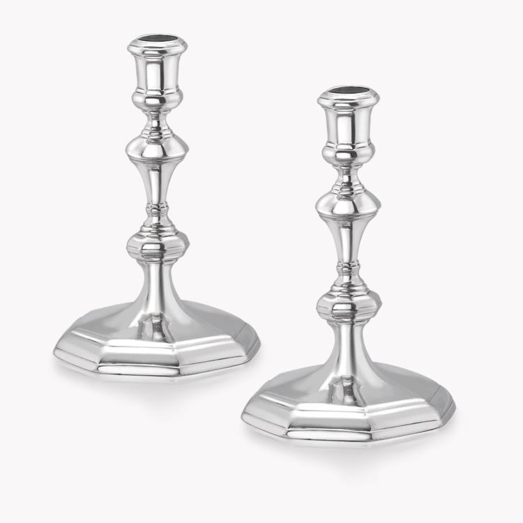 Britannia Silver Anne Pair of Candlesticks _1