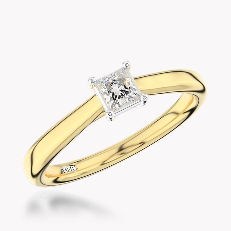 0.30CT Diamond Solitaire Ring Yellow Gold and Platinum Gaia Setting Princess Cut, Solitaire, Four Claw Set_1
