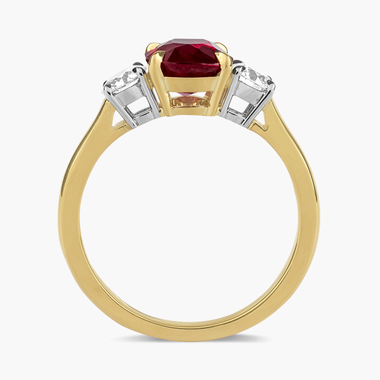 Oval Cut 2.10ct East African Ruby and Diamond Ring Oval Cut, Claw Set_3