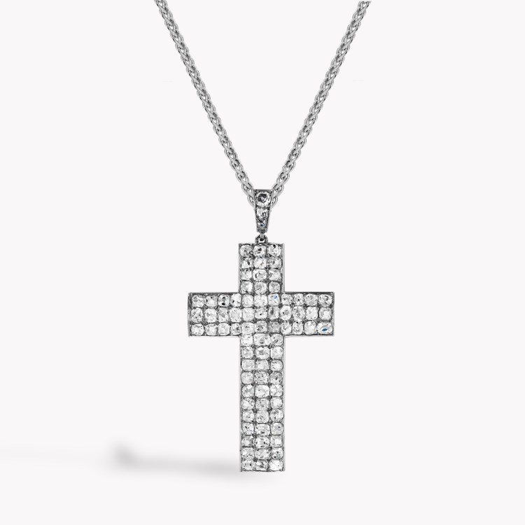 Belle Epoque Diamond Cross Pendant Old Cut, Grain Set_1