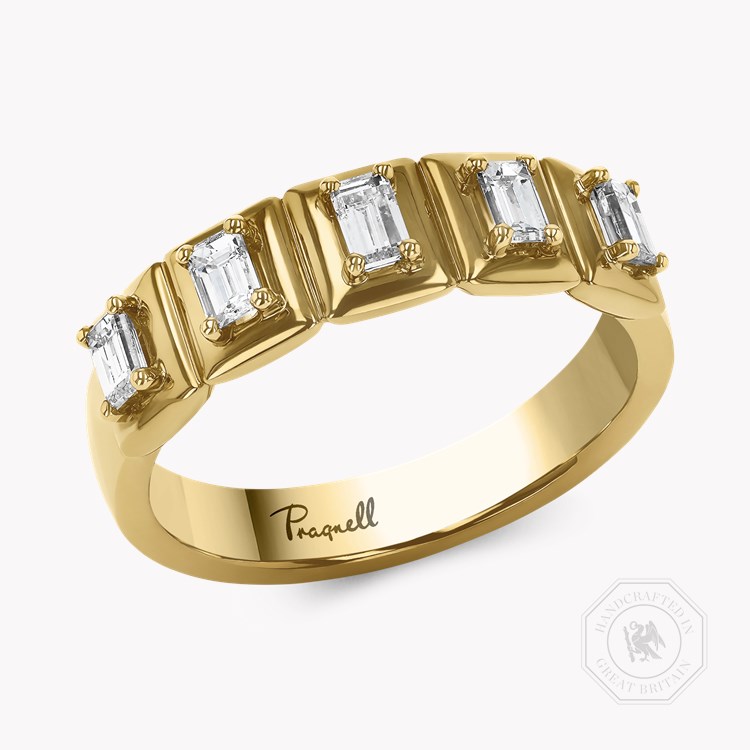 Skimming Stone 0.50ct Diamond Five Stone Ring Baguette Cut, Claw Set_1