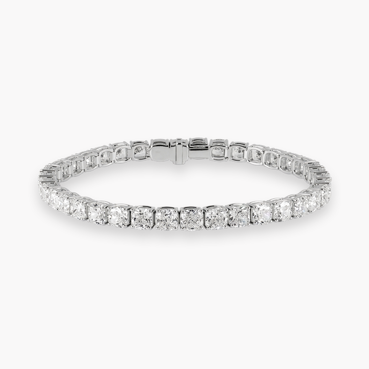 Cushion Cut 20.15ct Diamond Line Bracelet   in 18ct White Gold