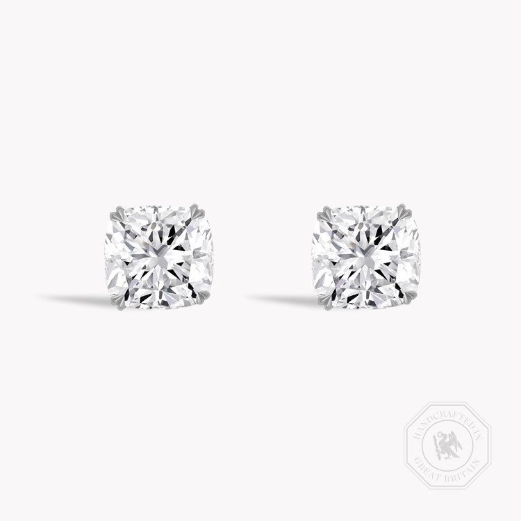 Windsor 3.04ct Cushion Cut Diamond Stud Earrings Cushion Cut, Claw Set_1