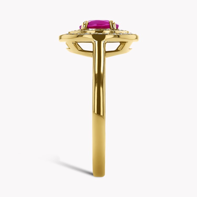 Oval Cut 1.08ct Ruby and Diamond Target Ring Oval Cut, Claw Set_4