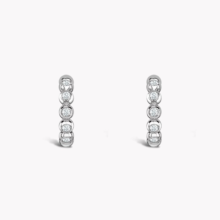 Bohemia Diamond Hoop Earrings Brilliant Cut, Rubover Set_2