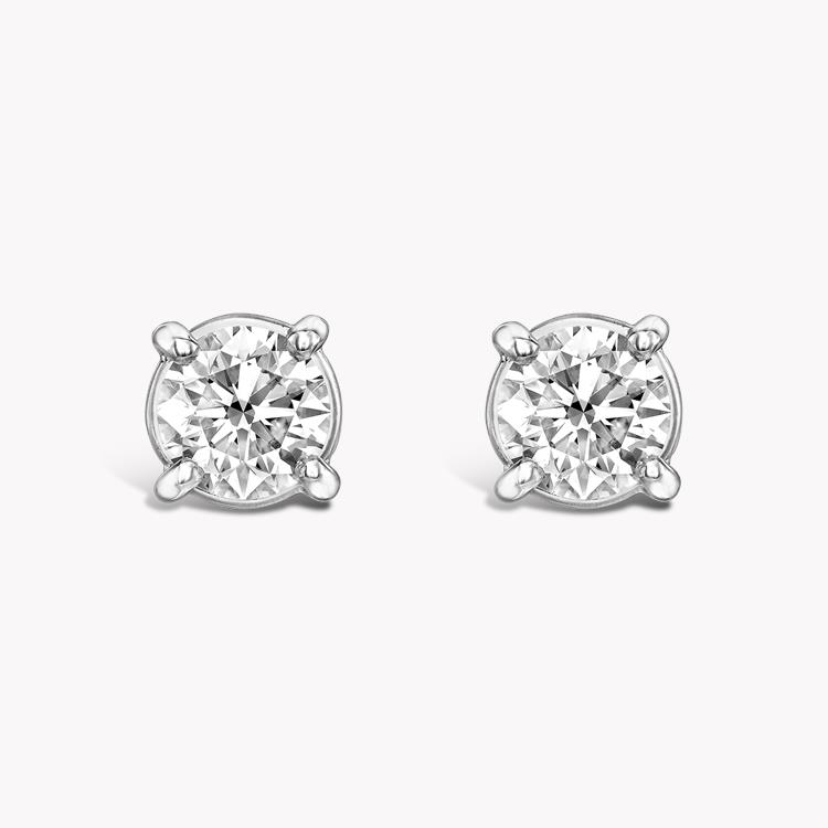 Brilliant Cut Diamond Stud Earrings 2.41ct (total) in White Gold Brilliant Cut, Four Claw Set_1
