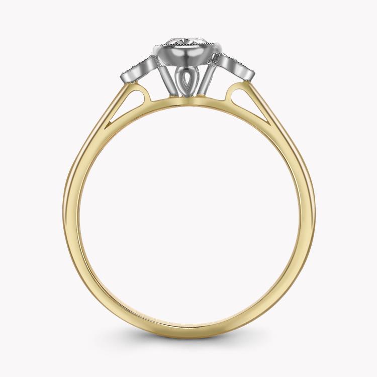 1.00CT Diamond Solitaire Ring Yellow Gold and Platinum Celia Setting Oval Cut, Solitaire, Brilliant Shoulders_2