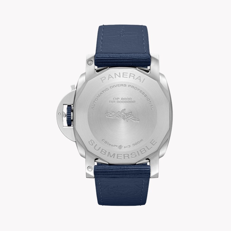 Panerai Submersible QuarantaQuattro ESteel™ Blu Profondo 44mm, Blue Dial, Baton Numerals_2