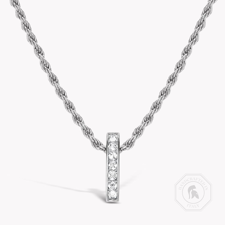 RockChic Diamond Bar Pendant Princess Cut, Channel Set_1