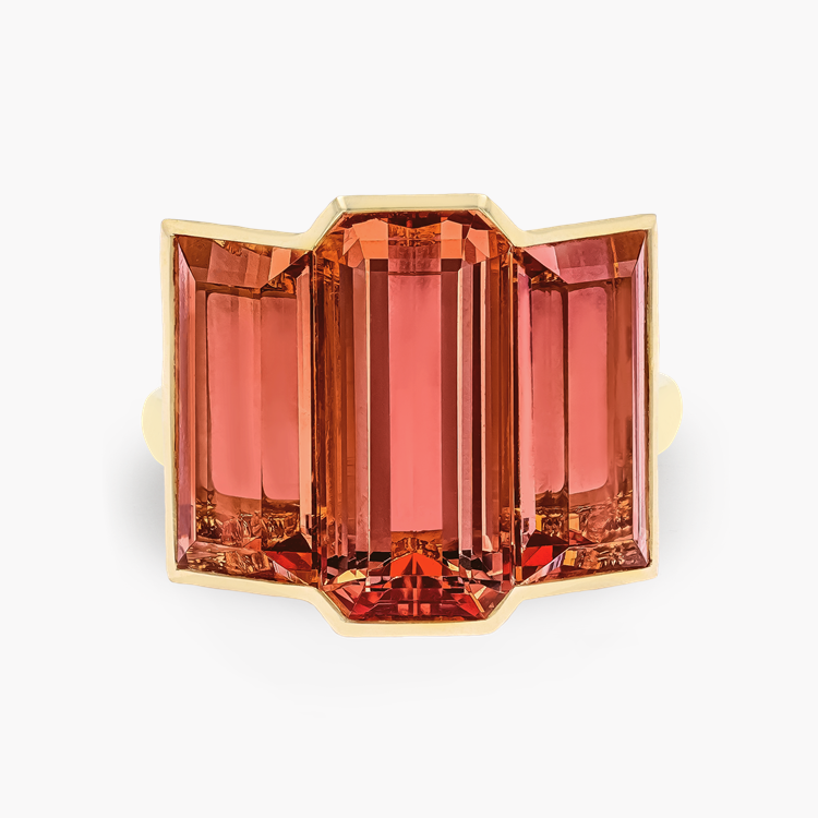 Masterpiece Kingdom 15.43ct Imperial Topaz Three Stone Ring Baguette Cut, Rubover Set_2