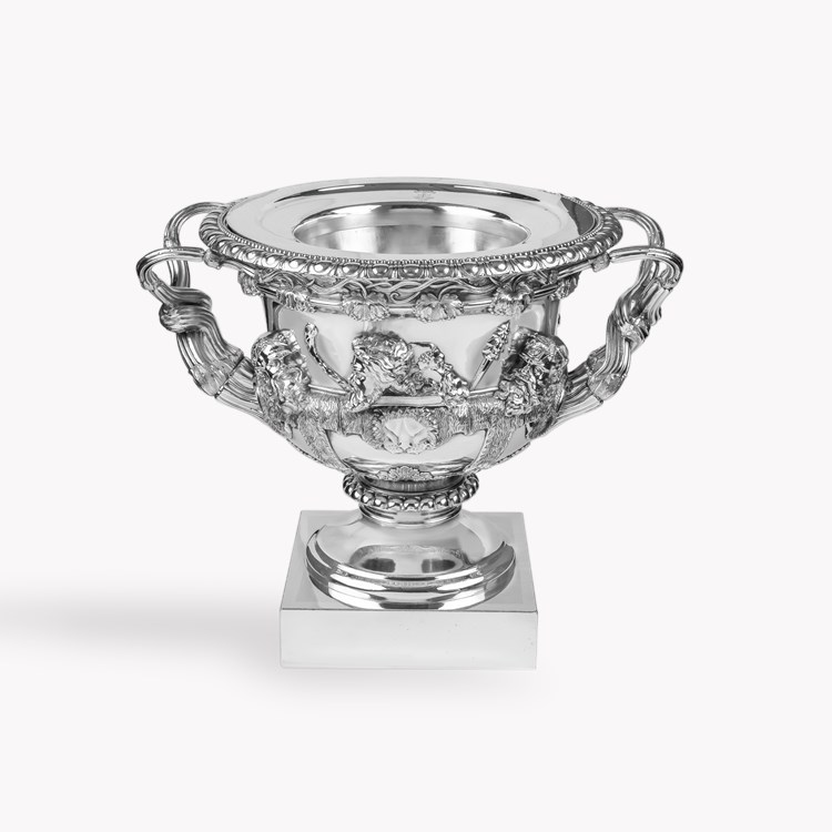 George IV Pair of Old Sheffield Silver Plated Warwick Vase Wine Coolers _2