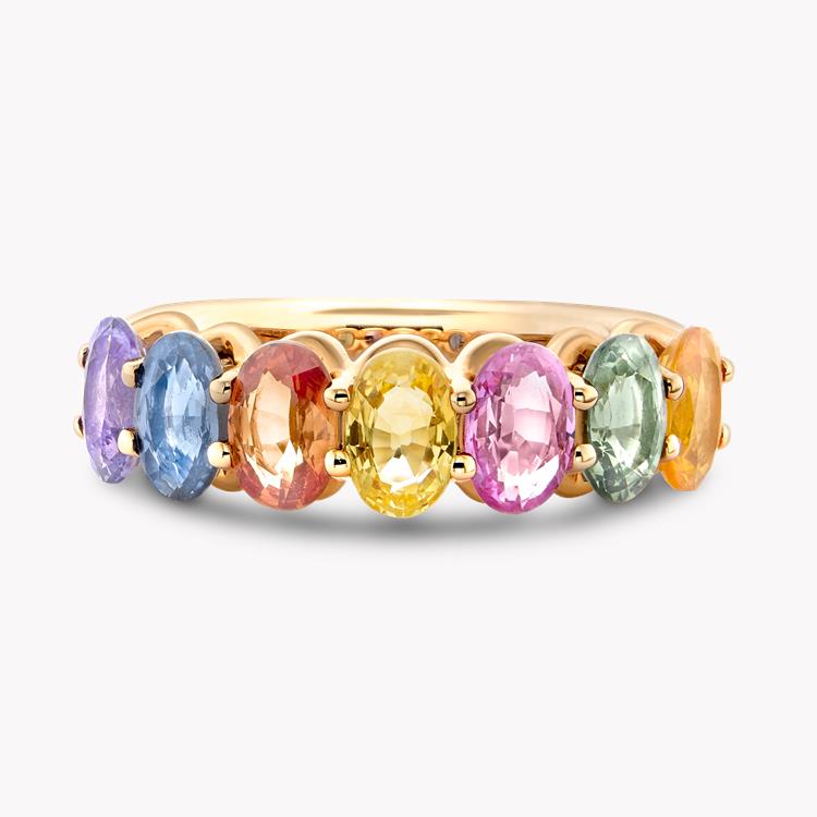Rainbow Fancy Sapphire Cocktail Ring Oval Cut, Claw Set_2