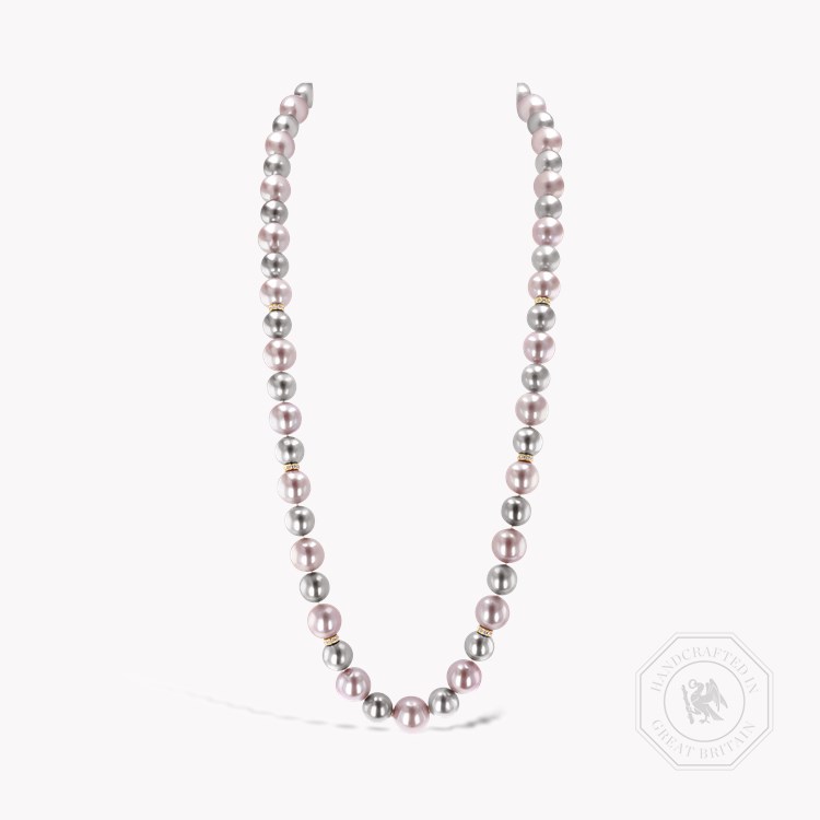 Tahitian Black and Pink Freshwater Pearl Necklace 10.4mm - 14.4mm_1