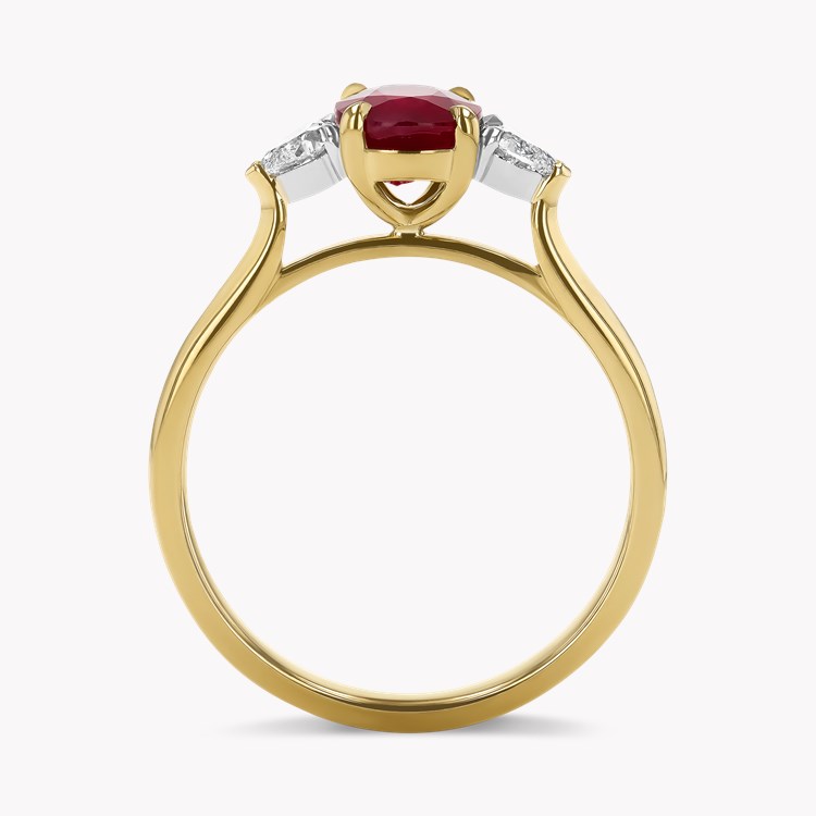 Oval Cut 1.26ct Burmese Ruby and Diamond Ring Oval Cut, Claw Set_3